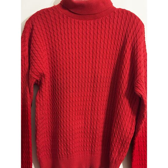 Vintage Pendleton Country Sophisticates Women Sz L Red Sweater Turtleneck Prep - Picture 2 of 9